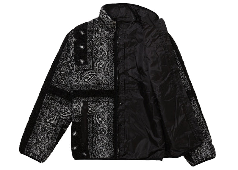 Supreme Reversible Bandana Fleece Jacket Black