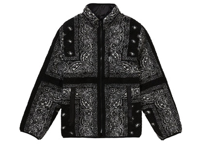 Supreme Reversible Bandana Fleece Jacket Black