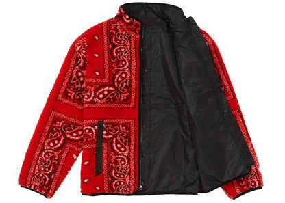Supreme Reversible Bandana Fleece Jacket Red