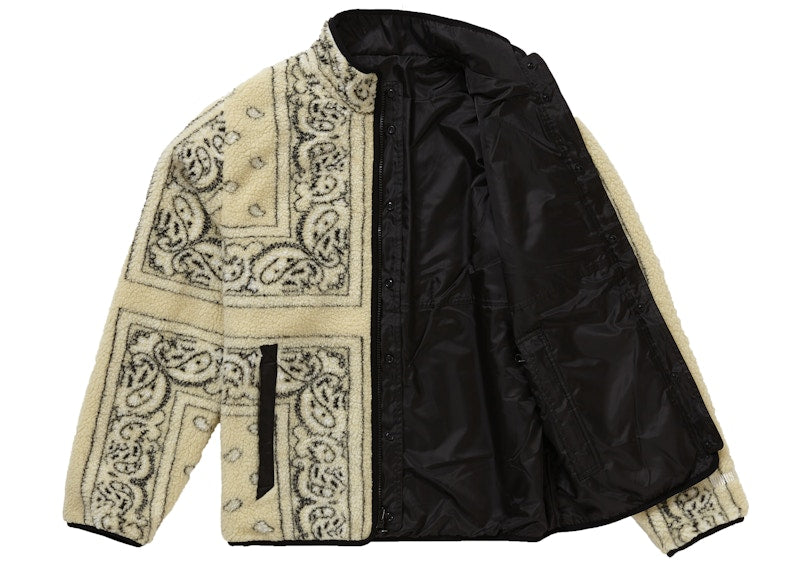 Supreme Reversible Bandana Fleece Jacket Tan