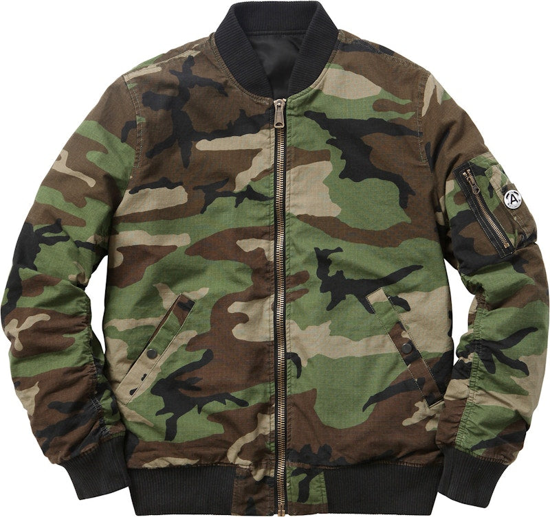 Supreme Reversible Cotton Ma 1 Jacket Green Camo