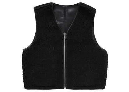 Supreme Reversible Faux Shearling Work Vest Black