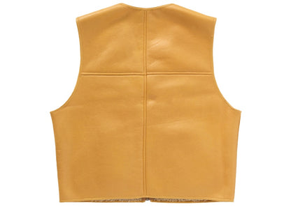 Supreme Reversible Faux Shearling Work Vest Yellow