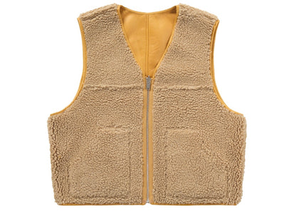 Supreme Reversible Faux Shearling Work Vest Yellow