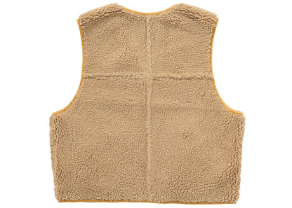 Supreme Reversible Faux Shearling Work Vest Yellow