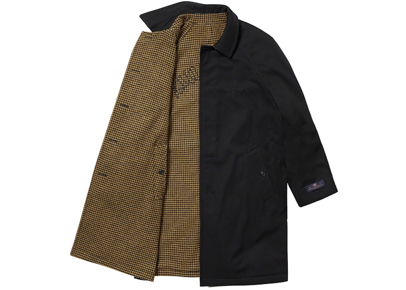 Supreme Reversible Houndstooth Overcoat Black