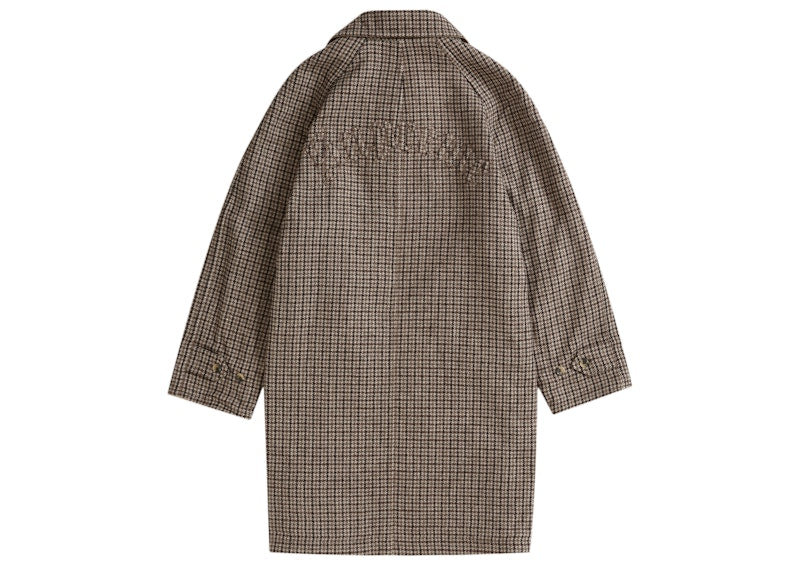 Supreme Reversible Houndstooth Overcoat Tan