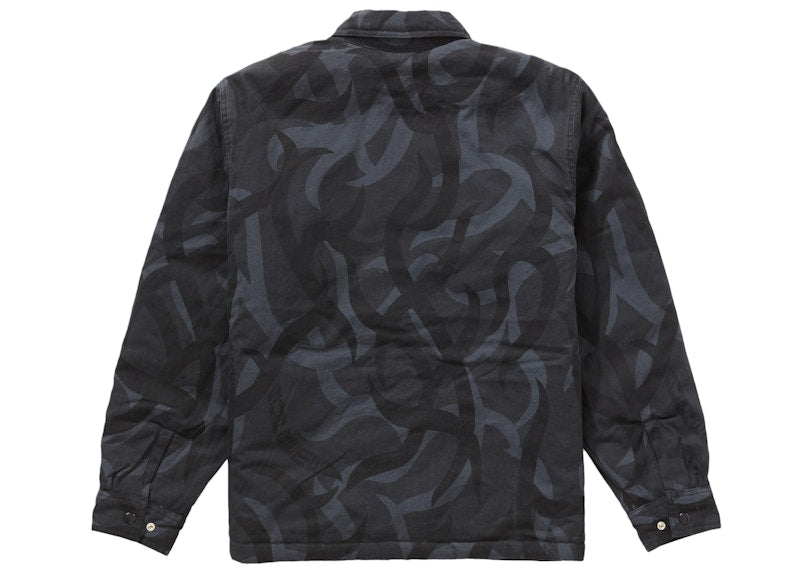 Supreme Reversible Puffy Work Jacket Black Tribal Camo