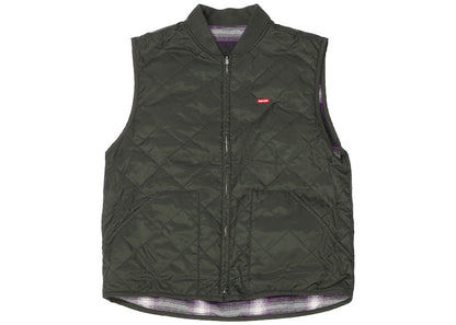 Supreme Reversible Shadow Plaid Vest Dark Green