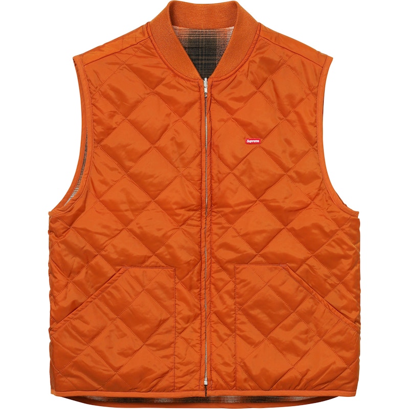 Supreme Reversible Shadow Plaid Vest Rust