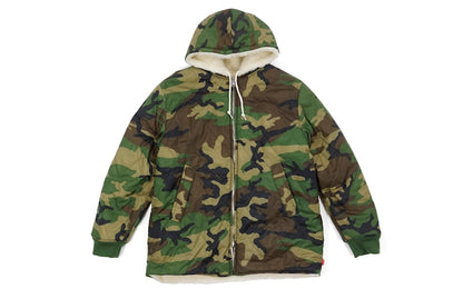 Supreme Reversible Sherpa Work Parka Woodland Camo