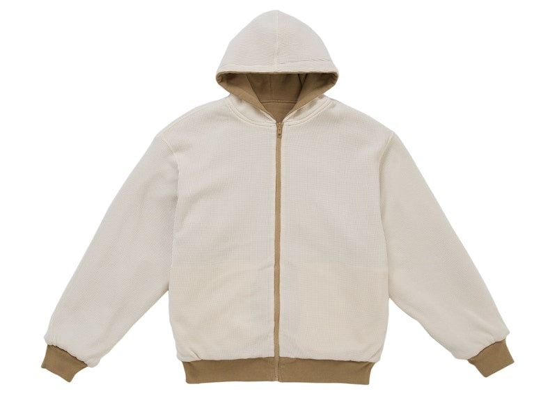 Supreme Reversible Work Zip Up Hooded Sweatshirt Brown