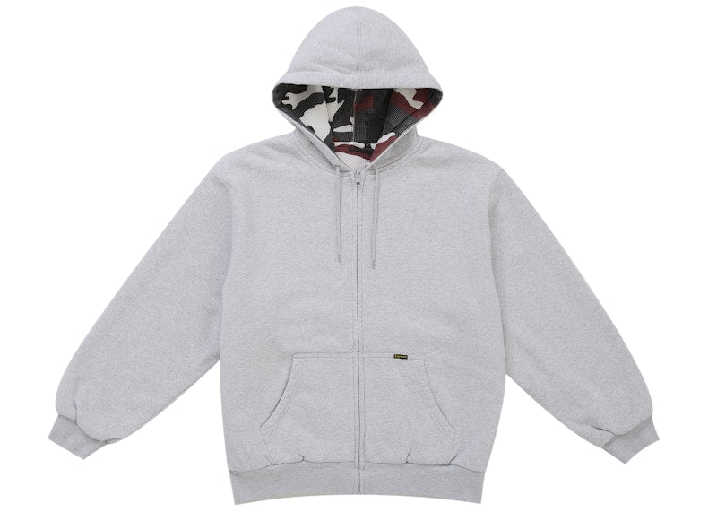 Supreme Reversible Work Zip Up Hooded Sweatshirt Ash Grey