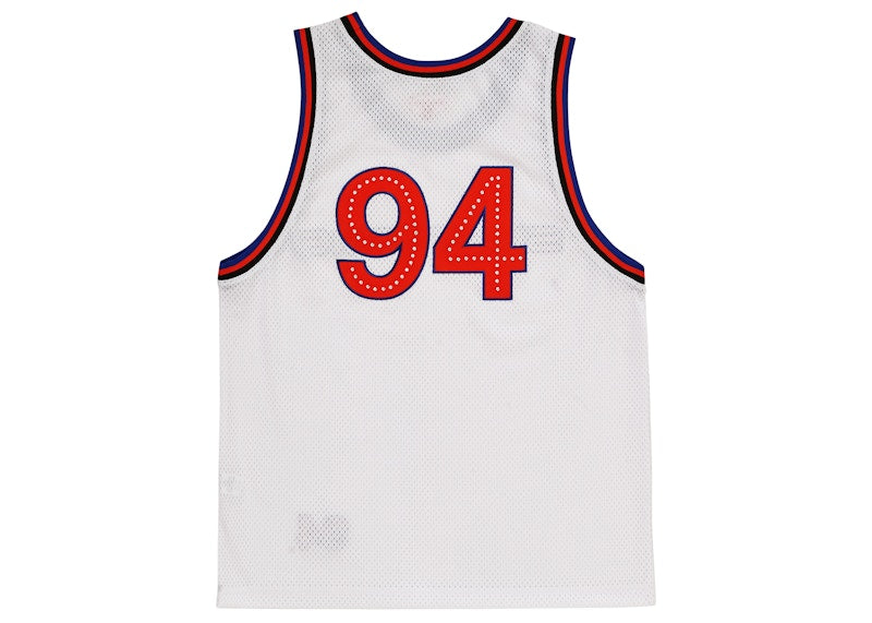 Supreme Rhinestone Basketball Jersey White