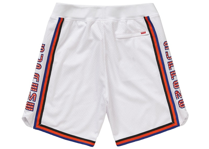 Supreme Rhinestone Basketball Short White
