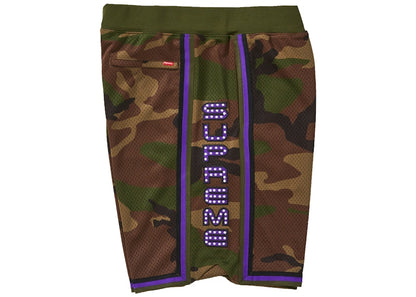 Supreme Rhinestone Basketball Short Woodland Camo