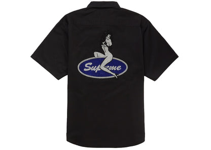 Supreme Rhinestone Pin Up S/S Work Shirt Black