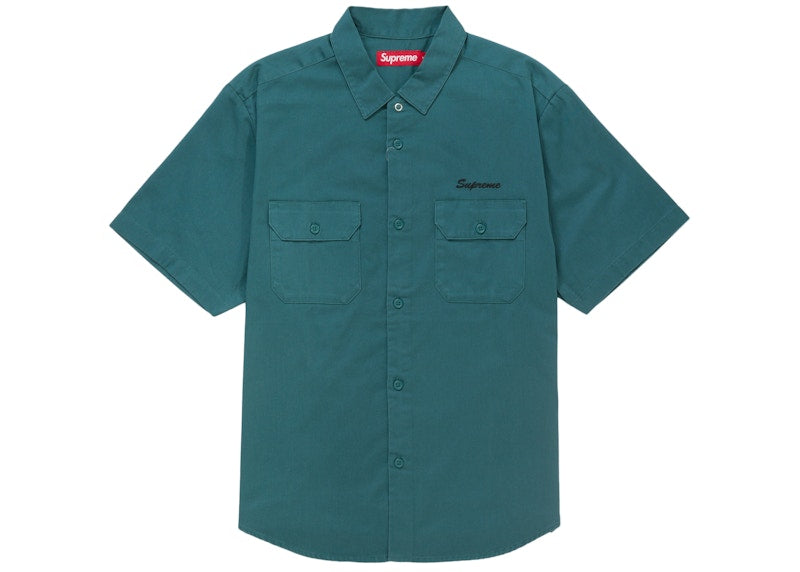Supreme Rhinestone Pin Up S/S Work Shirt Green