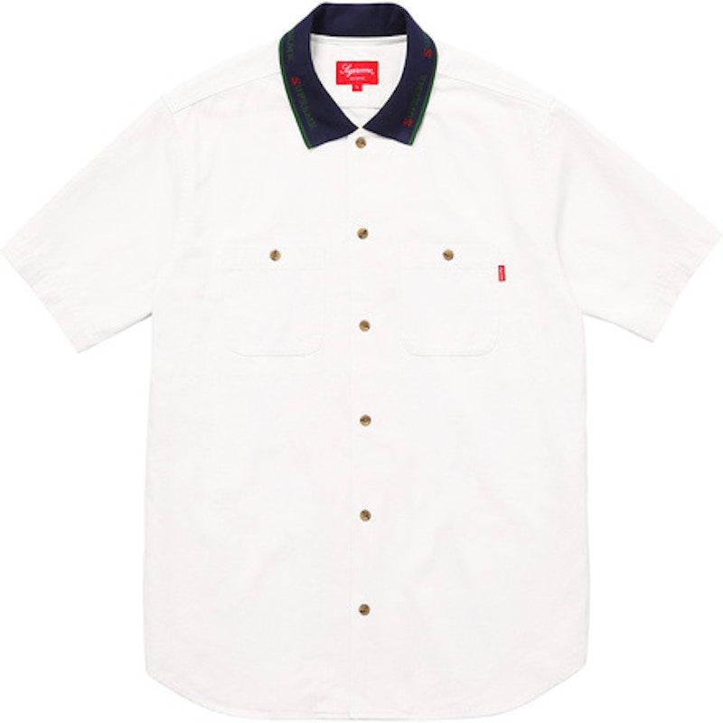 Supreme Rib Collar SS Denim Shirt Natural