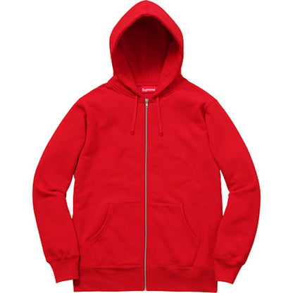 Supreme Rib Logo Zip Up Hoodie Red