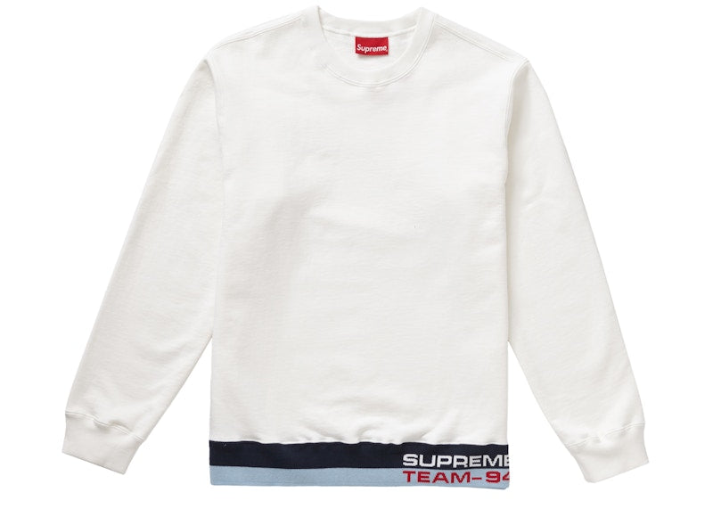 Supreme Rib Stripe Crewneck White