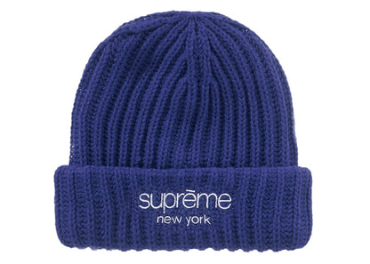 Supreme Ribbed Beanie (FW22) Dark Royal