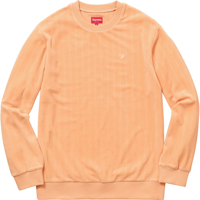 Supreme Ribbed Velour Crewneck Peach