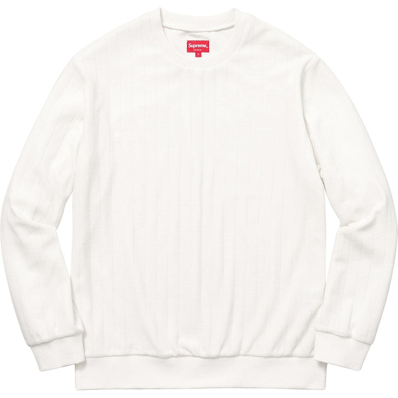 Supreme Ribbed Velour Crewneck White