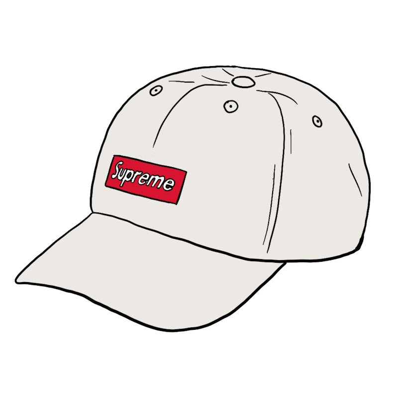 Supreme Ripple Corduroy Small Box 6-Panel White