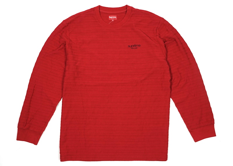 Supreme Rope Stripe L/S Top Dark Red