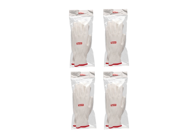 Supreme Rubberized Gloves 4x Lot FW20 Season Gift White/Red