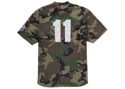 Supreme S Logo Baseball Henley Woodland Camo