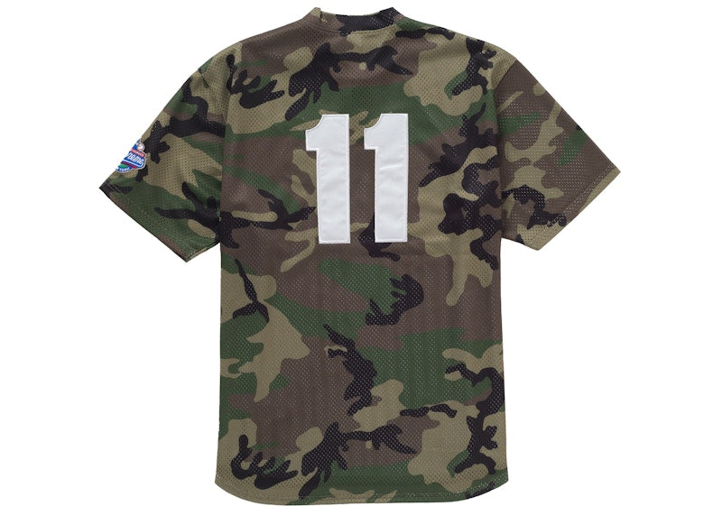 Supreme S Logo Baseball Henley Woodland Camo
