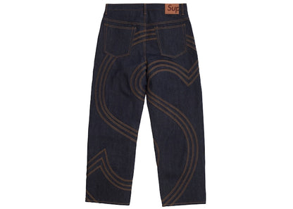 Supreme S Logo Rigid Baggy Jean Rigid Indigo