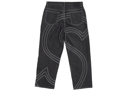 Supreme S Logo Rigid Baggy Jean Black
