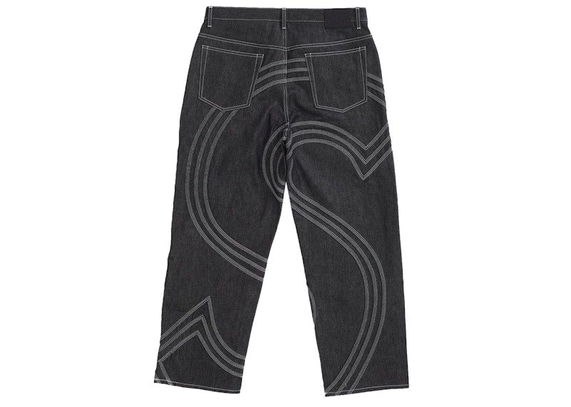 Supreme S Logo Rigid Baggy Jean Black
