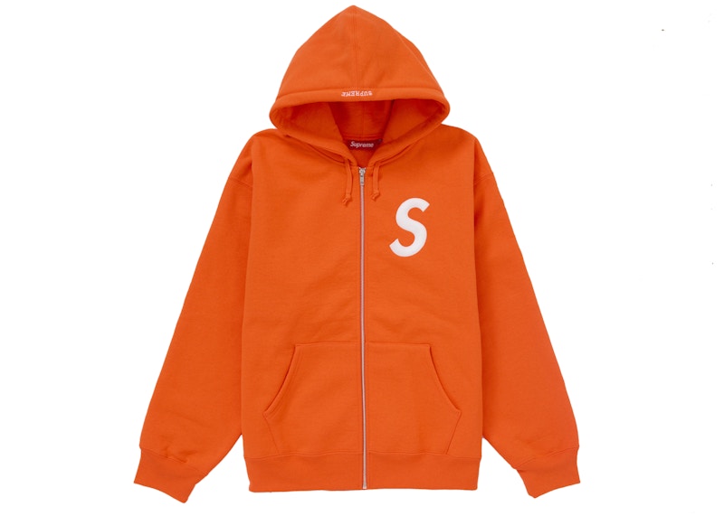 Supreme S Logo Zip Up Hooded Sweatshirt (FW24) Bright Orange