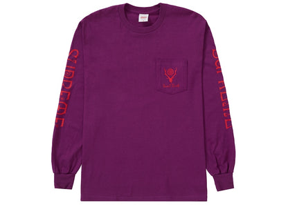 Supreme SOUTH2 WEST8 L/S Pocket Tee Purple