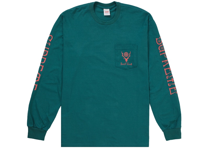 Supreme SOUTH2 WEST8 L/S Pocket Tee Teal