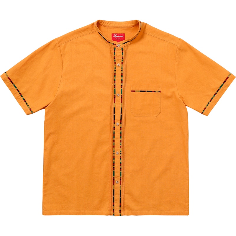 Supreme S/S Band Collar Shirt Gold