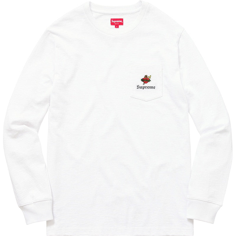 Supreme Sacred Heart L/S Pocket Tee White