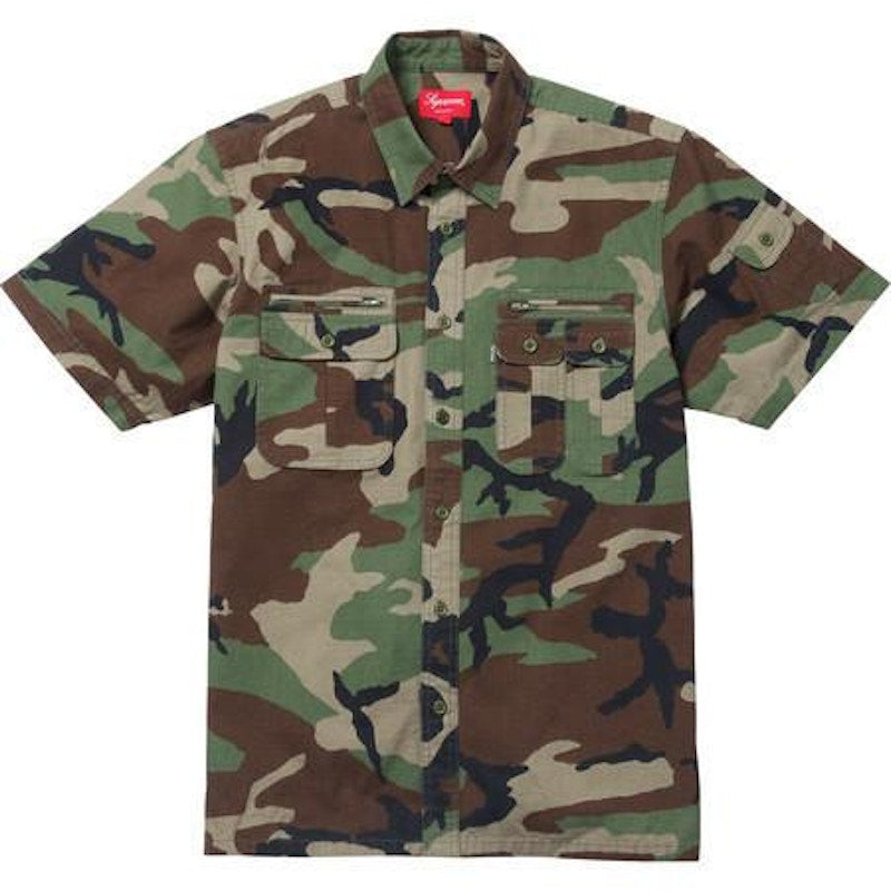 Supreme Safari Shirt Top Woodland Camo