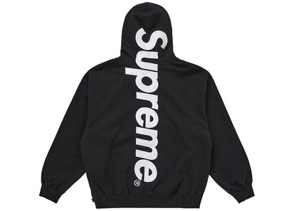 Supreme Satin Appliqué Hooded Sweatshirt (FW25) Black