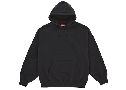 Supreme Satin Appliqué Hooded Sweatshirt (FW25) Black