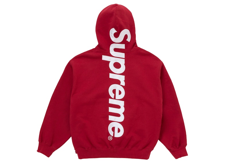 Supreme Satin Appliqué Hooded Sweatshirt (FW25) Red