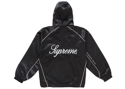 Supreme Satin Hooded Track Jacket Black