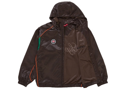 Supreme Satin Hooded Track Jacket Brown