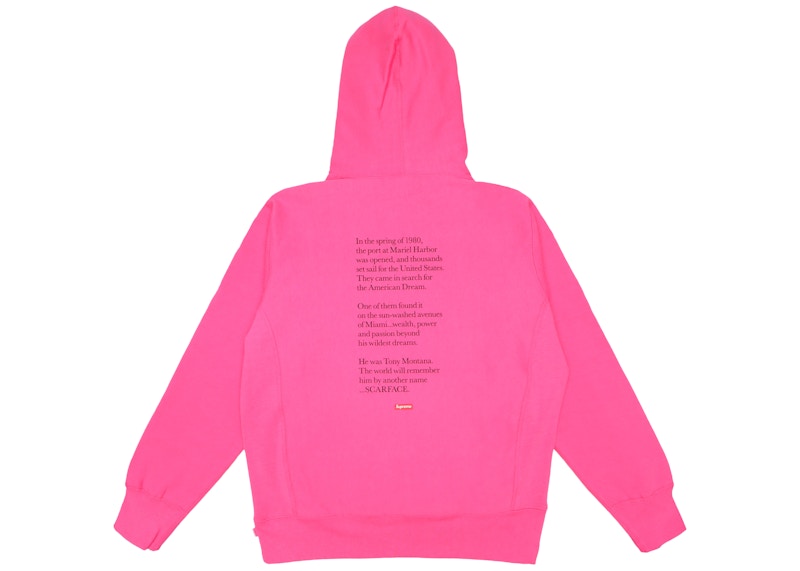 Supreme Scarface Friend Hooded Sweatshirt Magenta