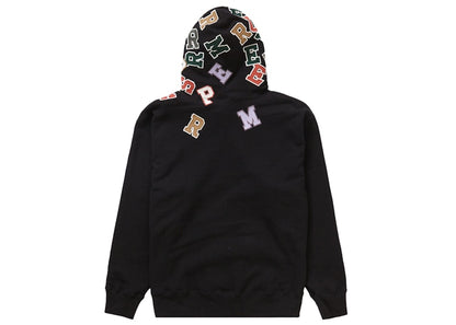 Supreme Scattered Appliqué Hooded Sweatshirt Black