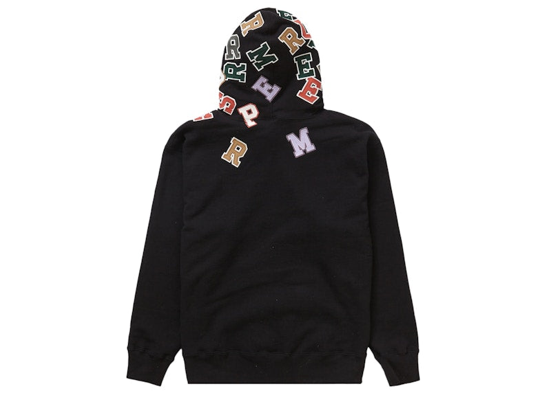 Supreme Scattered Appliqué Hooded Sweatshirt Black